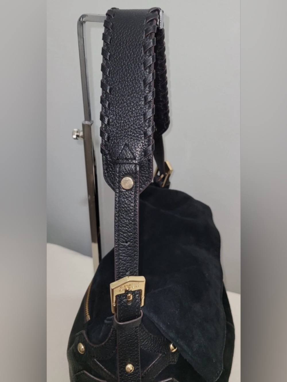 Aimee Kestenberg Black Suede & Leather Hobo Shoulder Bag - Picture 5 of 16